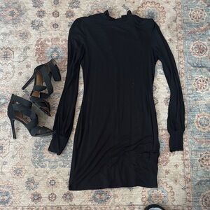 Lulu's Classic Black Long Sleeve Dress